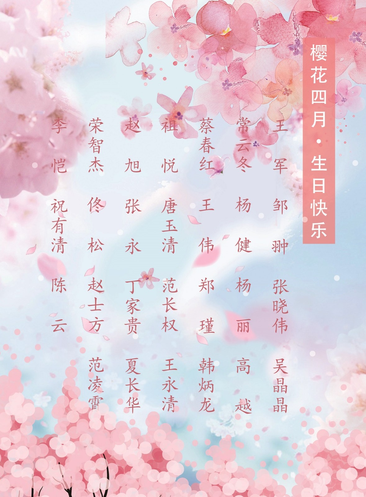 【生日祝?！抗ё?4月生日的員工生日快樂！